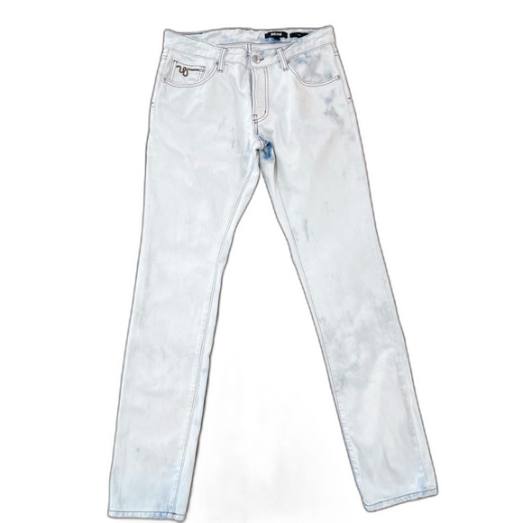Just Cavalli Light Wash Beaded Snake Slim Fit Jeans 32x34 Italy Designer Denim - Picture 5 of 15